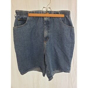 VTG Riders By Lee Womens 20W Medium Elastic Waist Denim Jean Shorts USA
